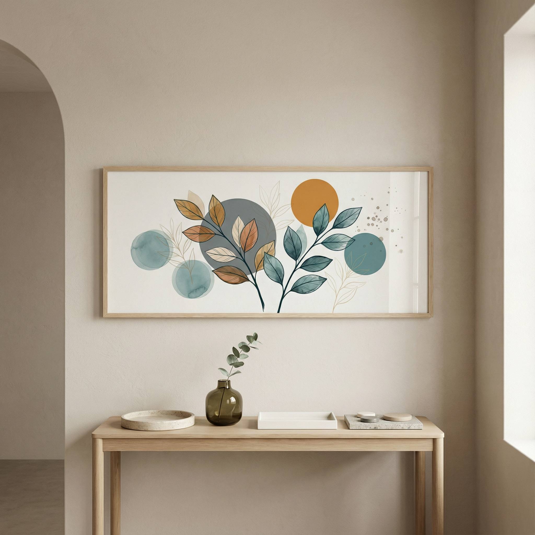 Teal and Ochre Leaves